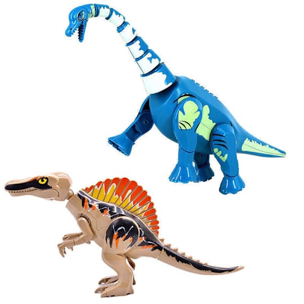 Dinosaur Byggeklodser til Børn Spinosaurus Brachiosaurus Figur Model Gaver Blå Brachiosaurus