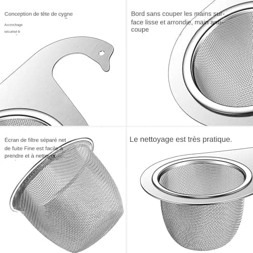 22x10.5x8cm Sølvfarget Svanformet Sil, Avtakbar Kjøkkenvasksil, Multifunksjonell Avløpskurv