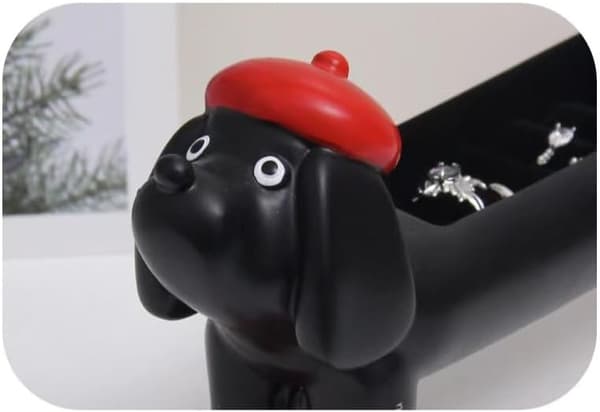 Cute Dachshund Resin Storage Box (Black)