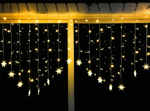 Julegardin Lys Gardiner Lys 3,5m 96 LED Snøfnugg