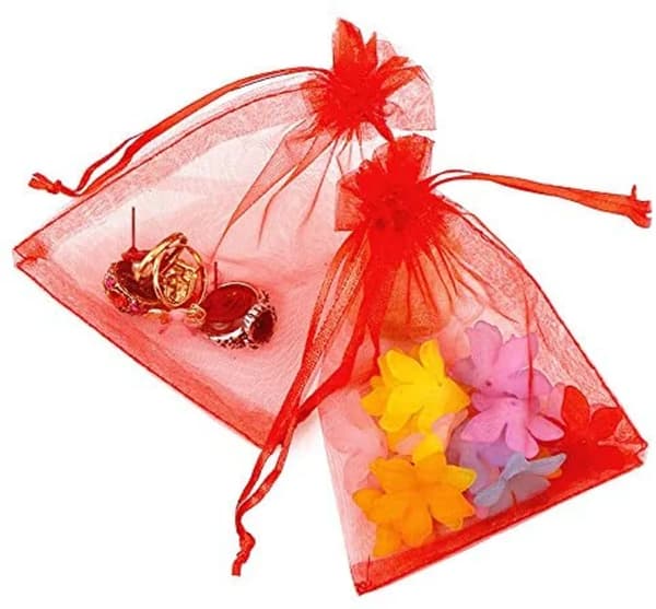 Organza gavepose 100 stk - 13 cm x 18 cm