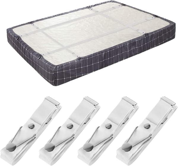 Sheet Holder Straps, Adjustable Sheet Clips, Sheet Fasteners, Elastic Gripper for Sheets, Mattress Protector
