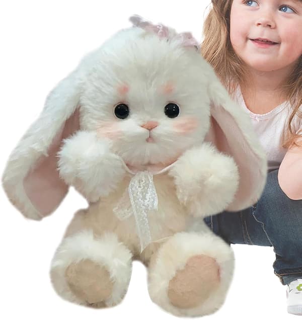 Rabbit Making Kit, Plush Doll Sewing Set Adults, 30cm Portable Bendable Rabbits with Joints, Craft Kit with Felt Material Manual, Fun for Art