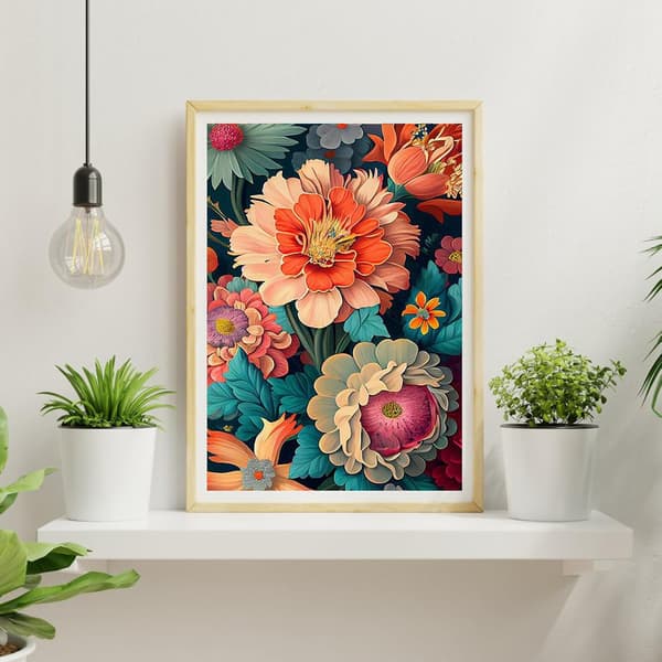 30x40cm Pioner Diamantmålning för Vuxna, 5D Blommor Diamant