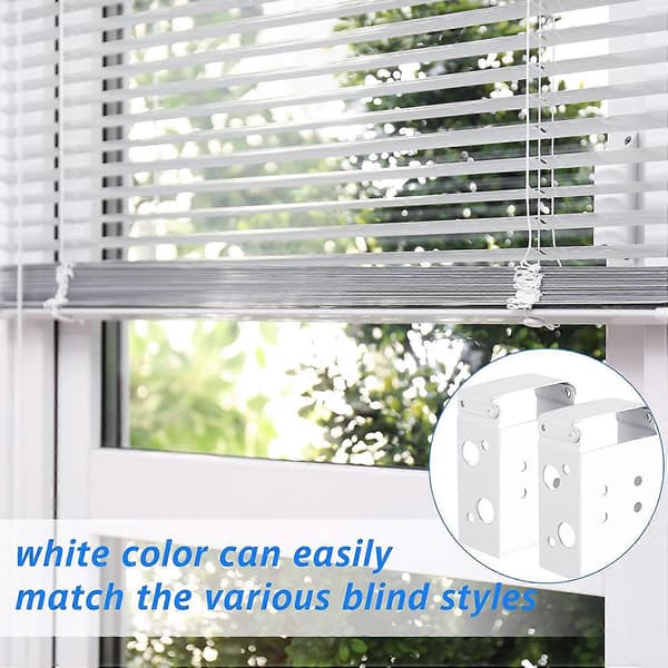6 Pieces Blind Brackets Low Profile Box Mounting Bracket White Color Window Blinds Headrail Bracket [DB] white white