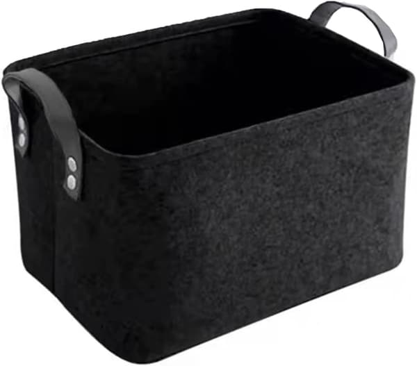 Black Basket, Black Storage Box, Felt Storage Boxes, Storage Baskets, Felt Storage Basket, Foldable Open Storage Bins
