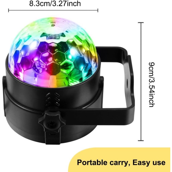 [2-Pack] Ääniaktivoidut juhlavalot kaukosäätimellä Dj-valot, RGB Disco Ball Light, Strobe Lamp 7 Mode Stage Par Light f