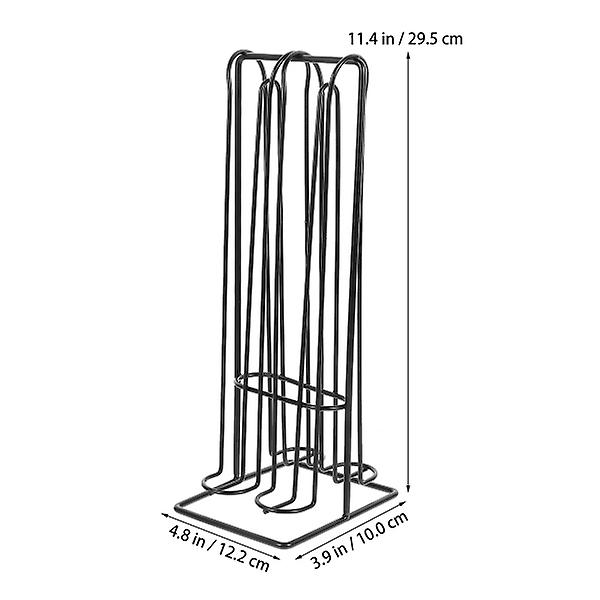 2 kpl Rautakahvikapselien Näyttöteline Metalli Pysty Kahvikapselien Teline Kotiin Musta 29.5X12.2CM Black 29.5X12.2CM