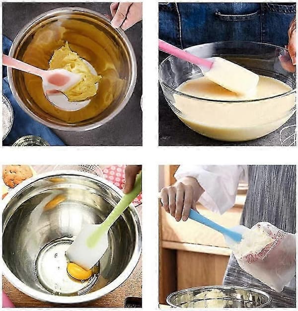 (Blå) Köksredskapsset, Silikonspatelset, Värmebeständigt sömlöst perfekt för bakning
