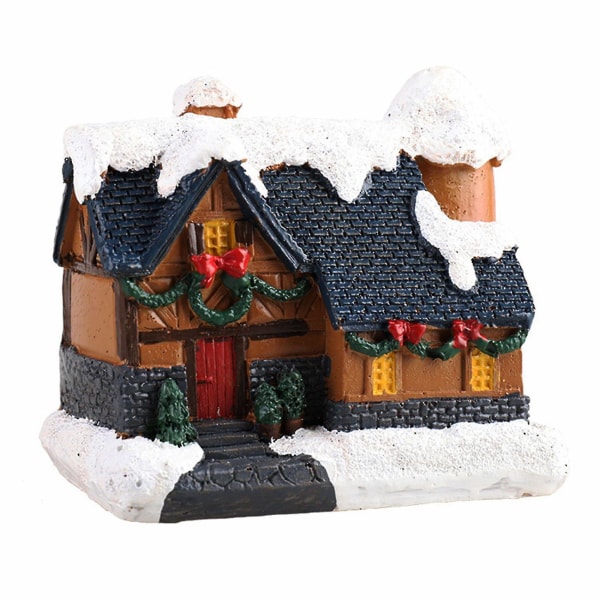 Ljusstyrka Led Light Up Mini Village House Scene Christmas Decorresin Christmas House Xmas Ornament