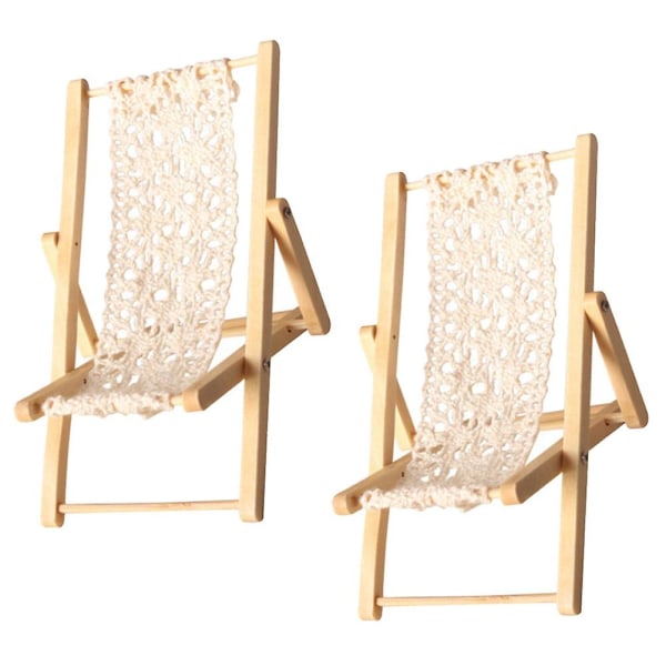 2 kpl Simuloitu Ranta Longue -malli Nukkekoti Miniatyyri 1/12 Aurinkotuoli Mallit 10.9X6.3X5.9CM 10.9X6.3X5.9CM