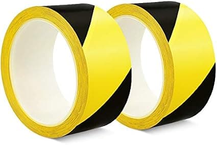 2 pakkausta turvateippiä 48mm × 33m musta/keltainen, varoitusteippi, teippimerkintä esteenauha