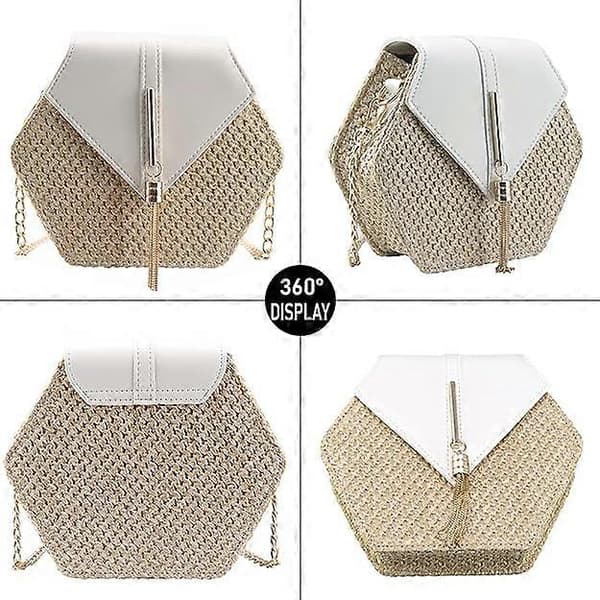 Crossbody-taske til kvinder, sød stråskuldertaske