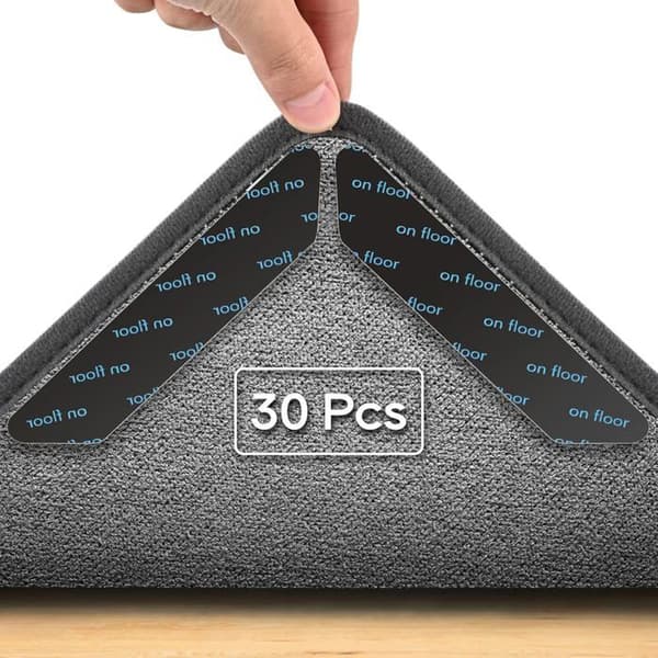 30 sklisikre teppeputer - Gjenbrukbare - Trapesformede - Egnet for tregulv og tepper
