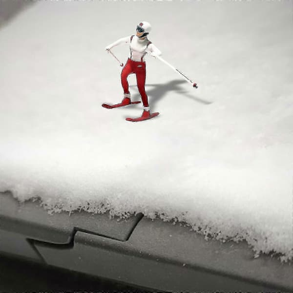 Resin 1/87 Skiing Figures Scene Figures Scenes Accessories Red