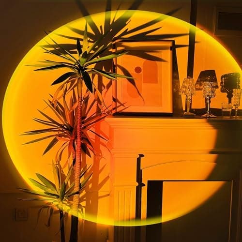 Solnedgangslampeprojektor, 180 graders rotasjon Solnedgangsprojeksjonslampe LED Nattlampe Gulvlampe med USB-port, Solnedgangslys