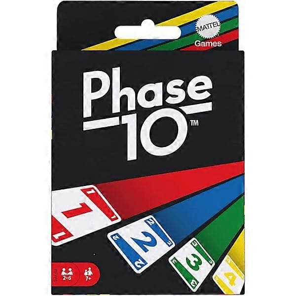 Spillekort Phase 10 sort æske