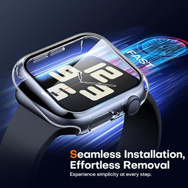 2-pack Hard Case for Apple Watch SE/SE2/Series 6/5/4 40mm, with PC Tempered Glass Screen Protector, [Scratch-Resistant], [All-Around Protection] Slim Case