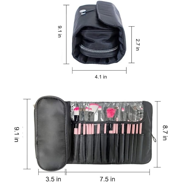 Bærbar Makeupbørste Opbevaringspose, Kosmetik Rejse Opbevaringspose, Multifunktionel Makeupbørste Beskyttelsespose, Foldbar Værktøjspose