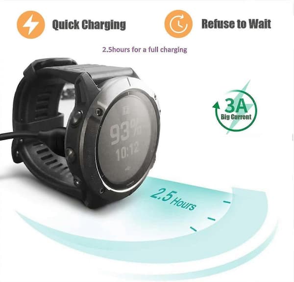 Charger 2-pack for Garmin Fenix 6 6s 6x Pro Sapphire, Ankey Charging Cable