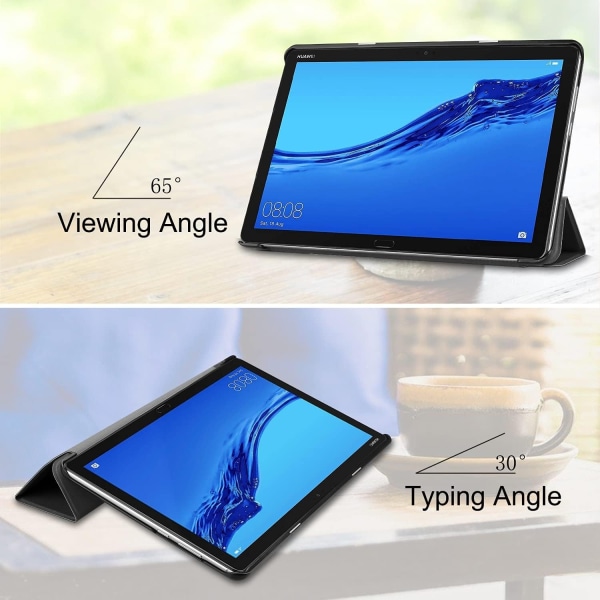 Case för Tablet PC Kompatibel med M5 Lite 10,0 tum Slim Tri-Fold Stand Smart Case, Multi-Viewing Angles Stand Hard Shell Folio Case (Färg: Svart)