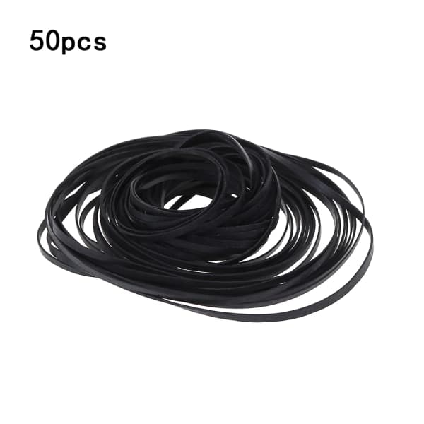 50-pack Replacement Turntable Belts, Rubber Belts for Turntable, Walkman, DVD, CD-ROM, Repeater, 3mm Wide Belts (f2)
