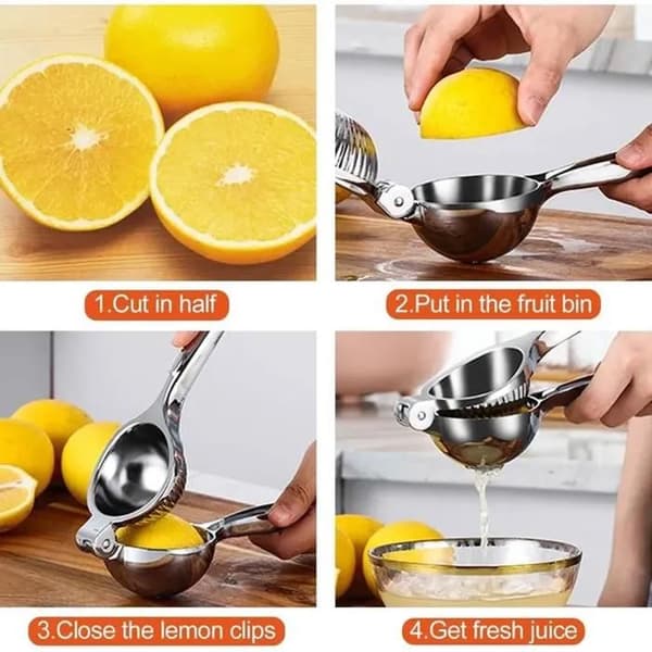 Citronpress i zinklegering - Bærbar citruspress - Mini citronpress - Køkken citronpress - Manuel citronpress