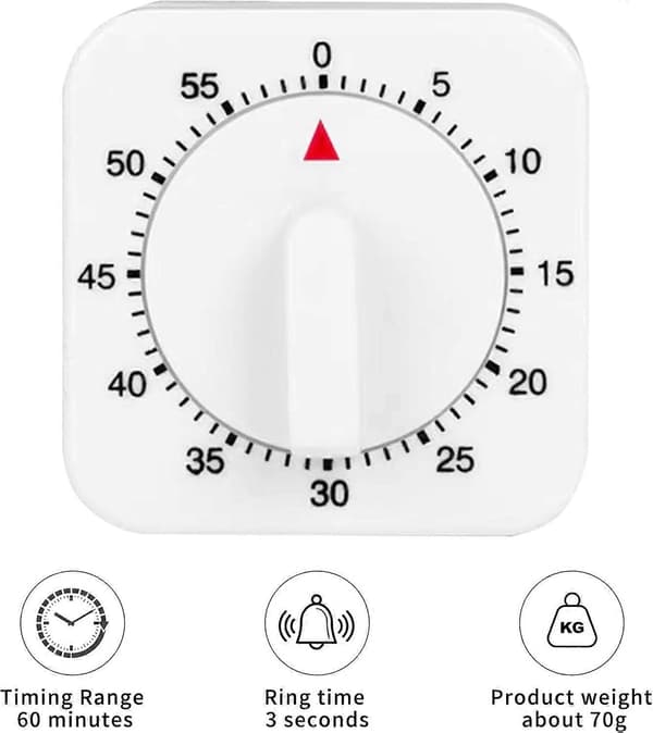 Kökstimer, Äggklocka för kokande ägg, Timers för matlagning, Exakt 0-60 minuters timing, Lätt att använda, Elegant vit design