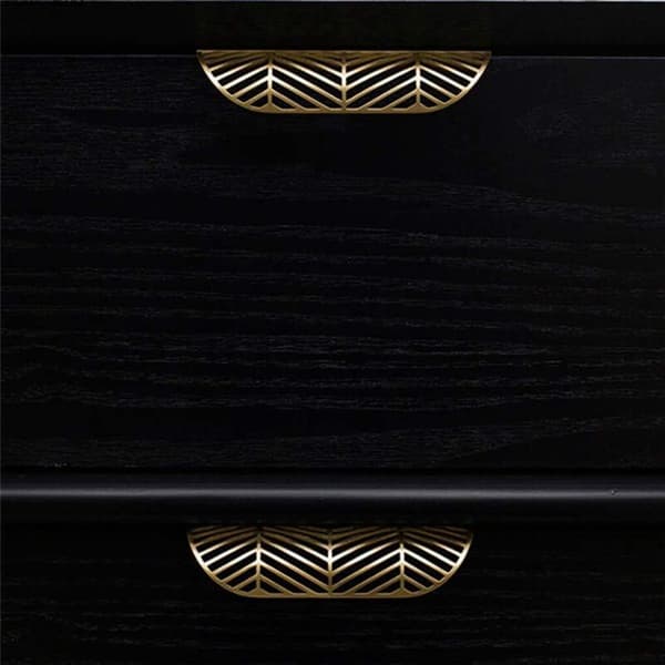 Leaf-shaped Brass Drawer Handle, Furniture Handle, Door Knob, Cabinet Handle (2 pcs)