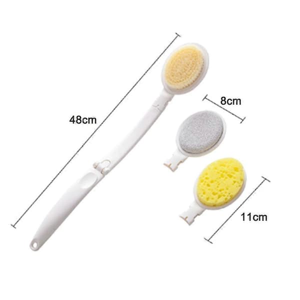 Long Handle Bathroom Brush Set, 3 in 1 Foldable Shower Brush, Back Scrubber