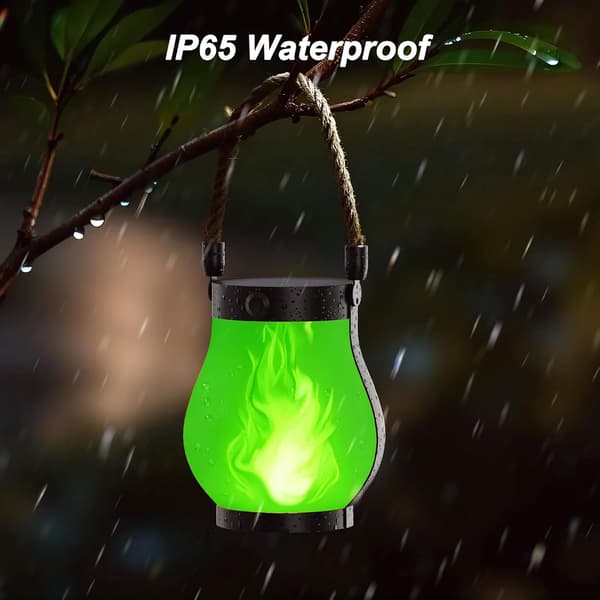 Solar Lights with Flickering Flame, Garden Lights as Shown (2 pcs)-FF- 2pcs 2pcs