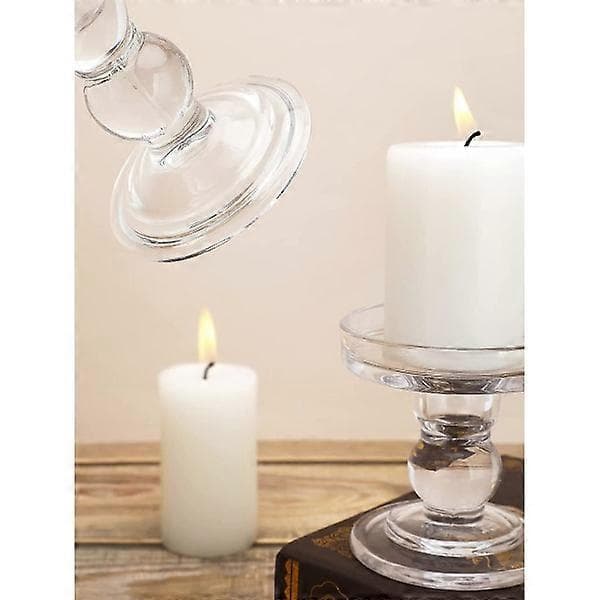 Glasljusstake [3-pack], transparent ljusstake, kristallljusstake inkl.