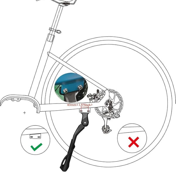 Støtte til 26\", 27,5\", 29\" 700C Cykel (40mm (Hulafstand))