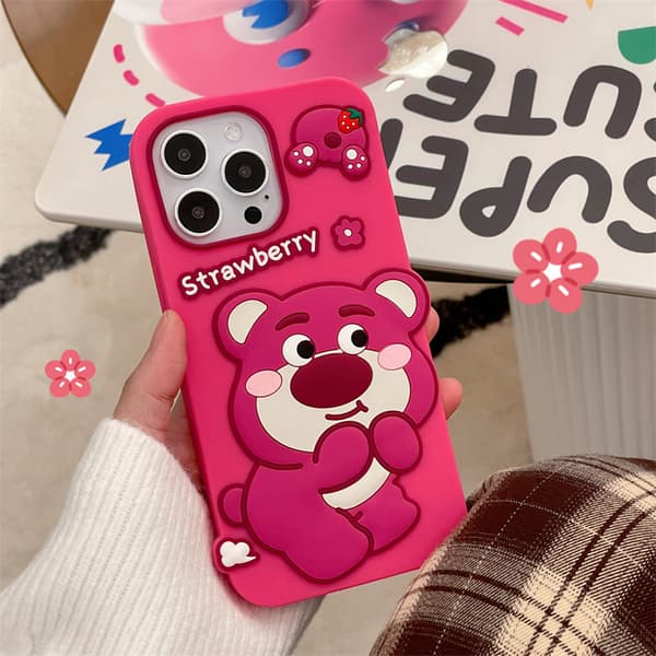 Jordgubbsbjörn Telefonfodral Apple Silikon Anti-fall Tecknad, Gäller iPhone14plus Strawberry Bear iPhone14plus Strawberry Bear iPhone14plus