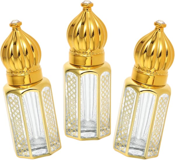 3 stk 6 ml påfyllbare eterisk olje glassdråpeflasker bærbar parfymebeholder med staver for reise og aromaterapi