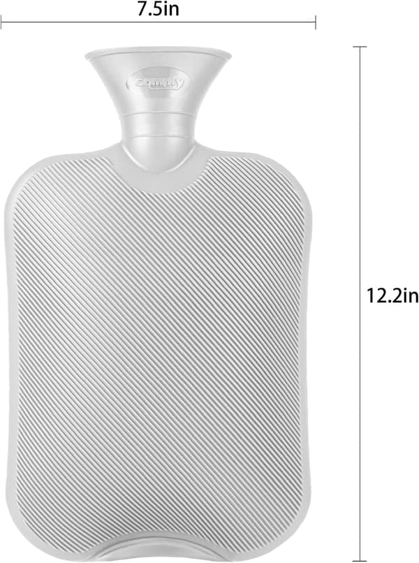 2 litran kuumavesipullo ylellisellä ja pehmeällä tekoturkispäällisellä, sininen harmaa Gray