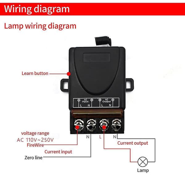 AC 220V 30A 1CH 433MHz Wireless Remote Control Switch RF Relay Receiver + On/Off Transmitter for Electricity
