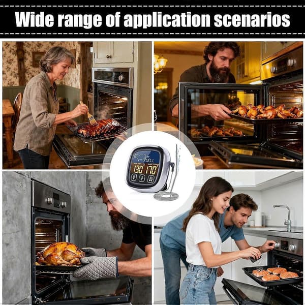 Digital Meat Thermometer Waterproof with Instant Read for Grilling, Cooking and Baking BBQ