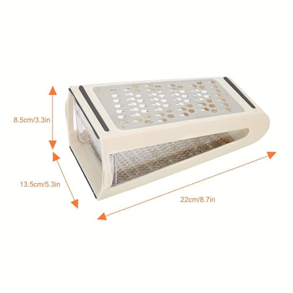 Multifunctional Stainless Steel Grater with Container, Double-Sided Grater for Vegetables and Cheese, Kitchen Baking