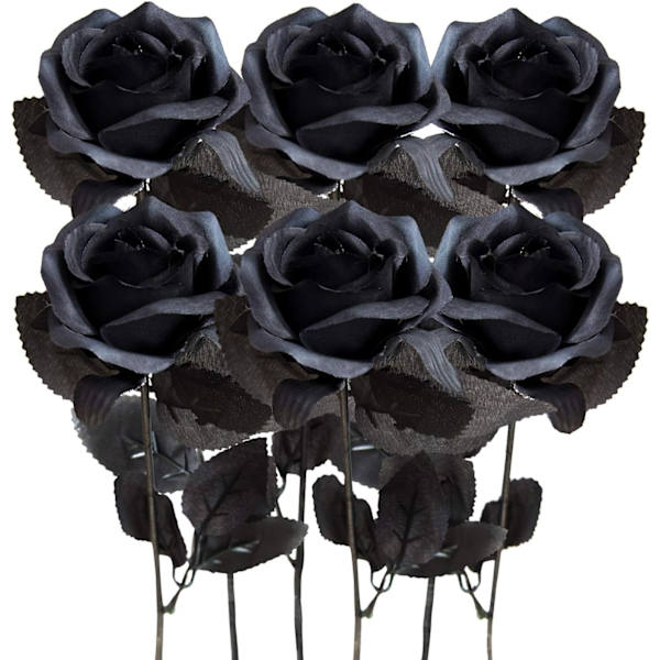 Kunstig Rose, 6 Stykker Silkeblomster Kunstig Blomst Vakker Realistisk Kunstig Blomst for DIY Brud Bryllup Buketter Hjemmedekor (Ingen
