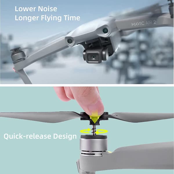 Air 2S Propeller Tyst Propeller Vikbar 7238F Propeller för DJI Mavic Air 2/Air 2S Drönartillbehör (Silver 4st)