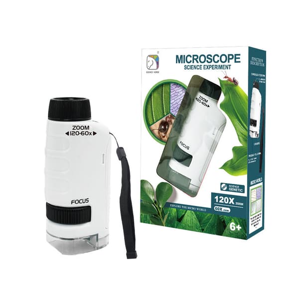 Kids Microscope Can See Bacteria, Gift for Primary and Secondary School Students, Handheld Portable Outdoor Observation Toy
