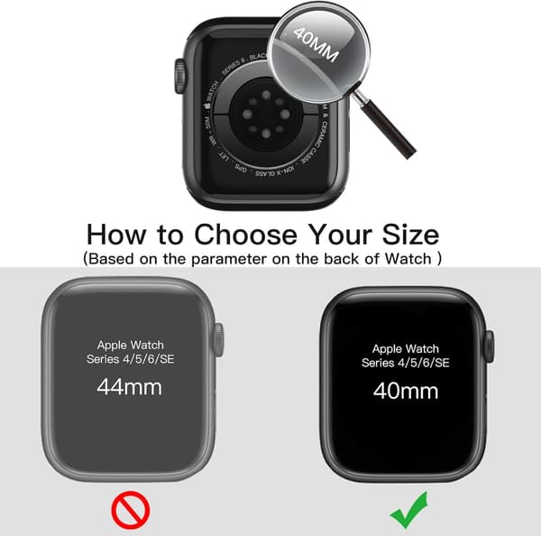 Transparent PC & Tempered Glass Protective Case Compatible with Apple Watch 4/5/6 40mm
