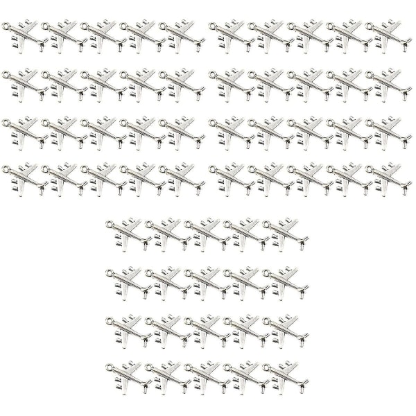 60 kpl lentokoneen kaulakoru riipuksia metalliseosta tee-se-itse koruja korujen valmistustarvike rannekoruaskarteluihin (an 60 pcs 2.8*2.3*0.45cm