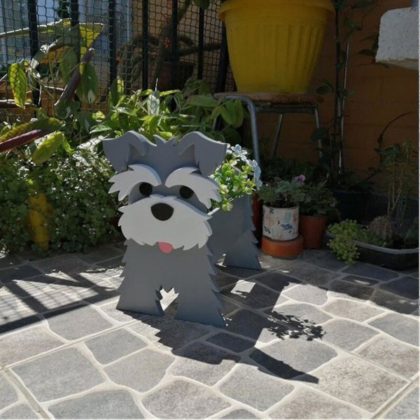 Pet Plant Potted Stand Dog-shaped Potted Cute Animal Wood Pot For Home Garden Yard