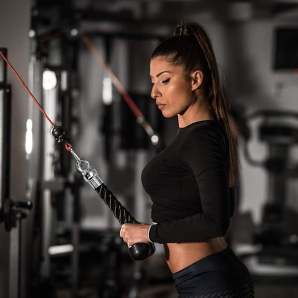 Tricep-tov, Heavy Duty Triceps Kit, Nem at Gribe & Anti-Slip Kabeltilbehør, Ideel til Hjemmetræning, Face Pulls, Tricep Push Down