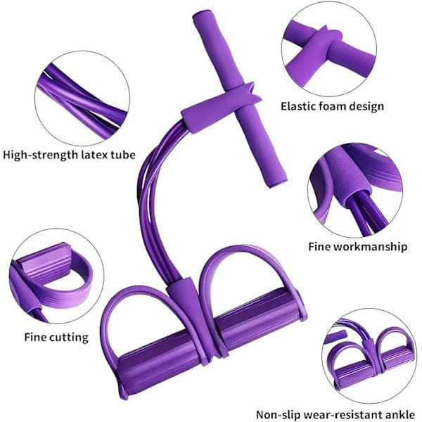 Multifunktionellt Spännrep | Elastisk Yoga Pedal Puller | Dragreducerare | Sit-up Träningsutrustning | Unisex Träning | Motståndsrep Rosa onesize Pink onesize