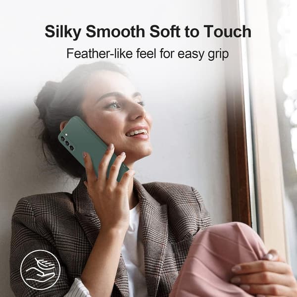 Silicone Case Compatible with Samsung Galaxy S21 5G, Full Body Protection with Silky Soft Surface and Camera Protection, Shockproof Case with Microfiber