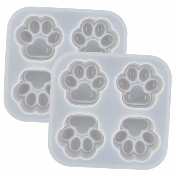 2-pack Katttassar Form Epoxiform, Spegel & Matt Finish Yta Söt Kattfotavtryck Resin Gjutning Silikonform