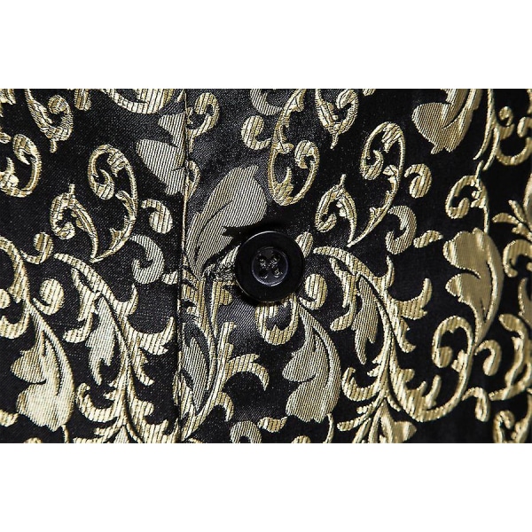 Herrar Metallic Paisley Tryckt Väst Väst XL Guld gold XL